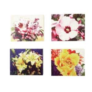  Pack of 8 Pink, Purple and Yellow Gestural Flower Images 