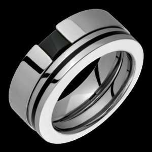  Daze   size 10.25 Titanium Rings with Black Stripe & Onyx 