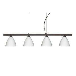 Mia Four Light Cable Hung Linear Pendant Finish Bronze, Glass Shade 