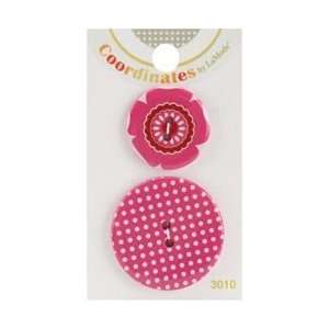Blumenthal Lansing Coordinates Buttons Pink Pansy 2/Pkg 49300 3010; 6 