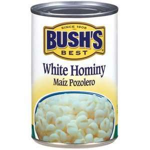 Bushs, White Hominy, 15.5oz Can (Pack of 12)  Grocery 