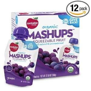 Revolution Foods Organic Mashups, Grape, 3.17 Ounce Pouches (Pack of 