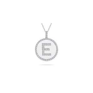  0.53 Cts Diamond Initial E Pendant Jewelry