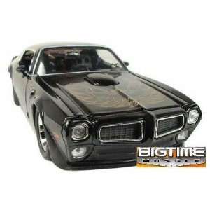   Big Time Muscle Black 1972 Pontiac Trans Am 124 Scale Die Cast Car