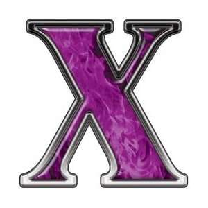  Reflective Letter X with Inferno Purple Flames   1 h   REFLECTIVE 