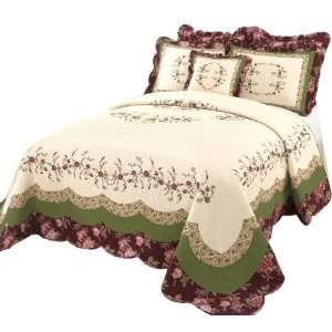   Brooke Cotton Filled Bedspread, King, 120 by 118 Inch