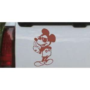 5in X 8.5in Brown    Mickey Mouse (bird) Cartoons Car Window Wall 