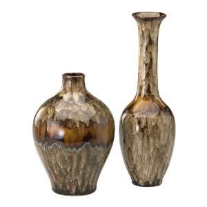  Cyan Design 1055 Blended Brown Glaze Vase