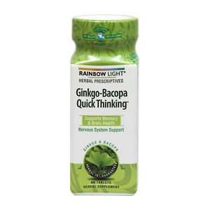  Ginkgo Bacopa Quick Thinking 60 Tablets Health & Personal 