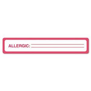  Labels for Allergy Warnings, 1 x 5 1/2, White, 175/Roll   TAB40561