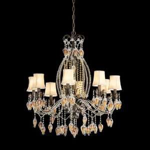 Nulco 6489 19S Cortona 9 Light Crystal Chandelier With Faux Oil Cloth 