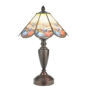  Meyda Tiffany 110314 One Light Accent Table Lamp, Mahogany 