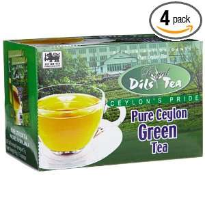 Dils Royal Tea, Pure Ceylon Green Tea, 20 Count Foil Envelopes (Pack 