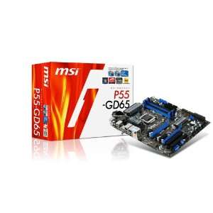  MSI 1156 2xSLI/CFX Intel P55 ATX Motherboard P55GD65 LGA 