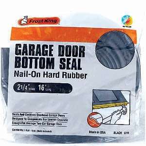   Nail On Rubber Garage Door Bottom Seal, 2 1/4 Inch by 16 Foot, Black