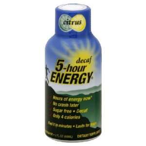 Hour Energy Shot, Decaf, Citrus, 2.5 oz (Pack of 12)  