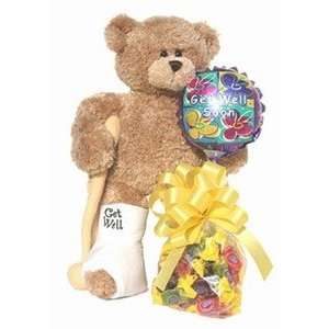  Gund Break A Leg Get Well Bear   w/Baloon & Candy Toys 