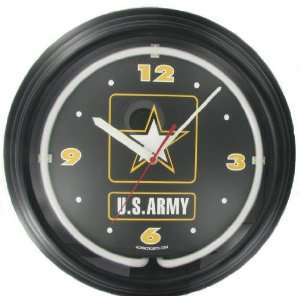  14 Inch Black Neon Army Clock by Kirch