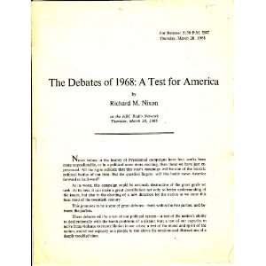  1968 Richard Nixon Debate Release 