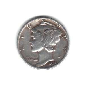  1936 U.S. Mercury Dime Coin   90% Silver 