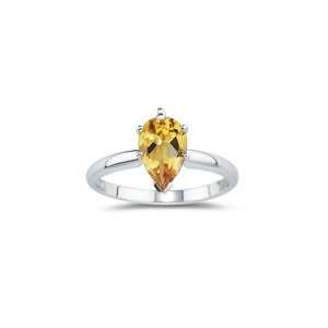    0.62 Cts Citrine Solitaire Ring in 18K White Gold 9.0 Jewelry