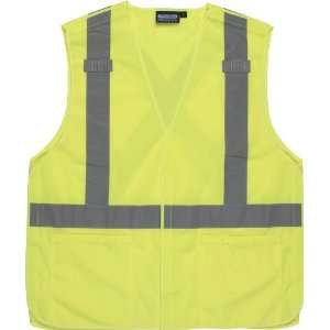 ERB 61738 S101 Class 2 5 Point Break Away Safety Vest, Lime Green, 4X 