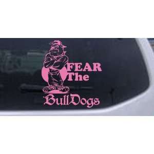 Pink 14in X 12.4in    Fear The Bulldogs Sports Car Window Wall Laptop 