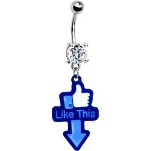  Blue Hand Thumbs Up Belly Ring Jewelry