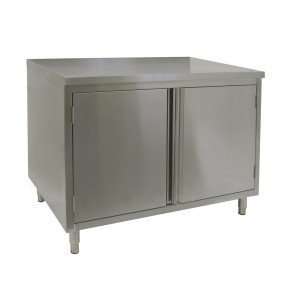  30x48 Flat Top Work Table Cabinet With Hinged Doors 