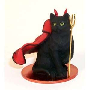Shorthair Black Little Devil Cat Figurine 
