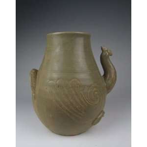  One Yue Ware Porcelain Bird shaped Vase, Chinese Antique 