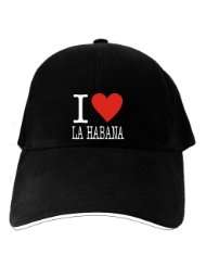 CAPS BLACK EMBROIDERY  CLASSIC I LOVE LA HABANA  CUBA