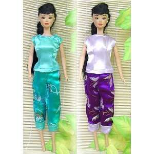 Barbies Chinese Brocade Suits Toys & Games