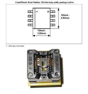 SOIC / SOP TO DIL ADAPTER 150mil 8 WAY ((UK))  