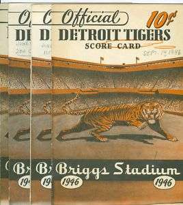 1947 Detroit Tigers Yankees Game 2 Score Card  