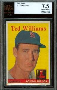 1958 Topps #1   Ted Williams   BVG 7.5   Boston Red Sox HoF  