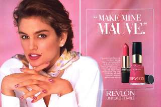 1990 Revlon Cindy Crawford Spring makeup magazine ad  