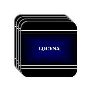 Personal Name Gift   LUCYNA Set of 4 Mini Mousepad Coasters (black 