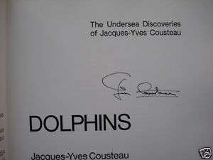 SIGNED BY JEAN Dolphins by Jacques Yves Cousteau HBDJ  