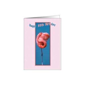  35th Birthday, Pink Flamingo Card Toys & Games