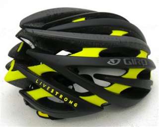 2012 Giro Aeon Matte Black / Yellow Livestrong Bicycle Helmet   Medium 