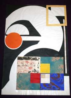 Bulgarian art modern painting collage print abstract  