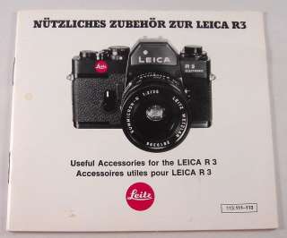   R3 Camera Brochure in German / Nutzliches Zubehor zur Leica R3  