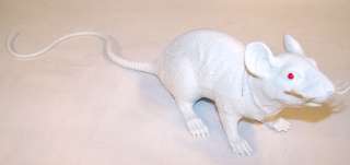 LG WHITE RUBBER RAT rats toys scary rodents mouse toys halloween stage 
