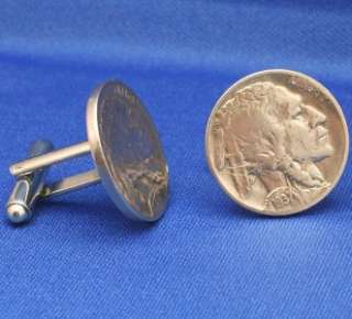 Indian Head Nickel Vintage 5 Cents Coin   New Cufflinks  