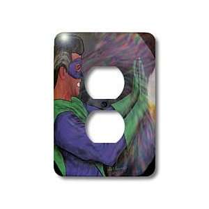   Super Hero Digital Art   Light Switch Covers   2 plug outlet cover