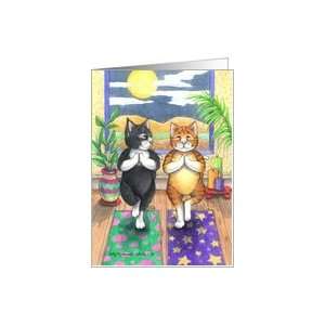  Yoga Cats Birthday (Bud & Tony) Card Health & Personal 