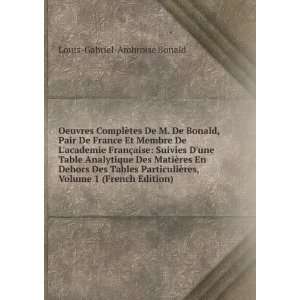  res, Volume 1 (French Edition) Louis Gabriel Ambroise Bonald Books