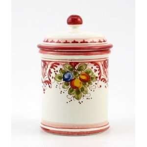  Hand Painted Italian Ceramic 7.4 inch Canister Frutta 