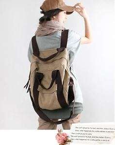 Ladies Women Canvas 4 Color Hobo Handbag Backpack 059  